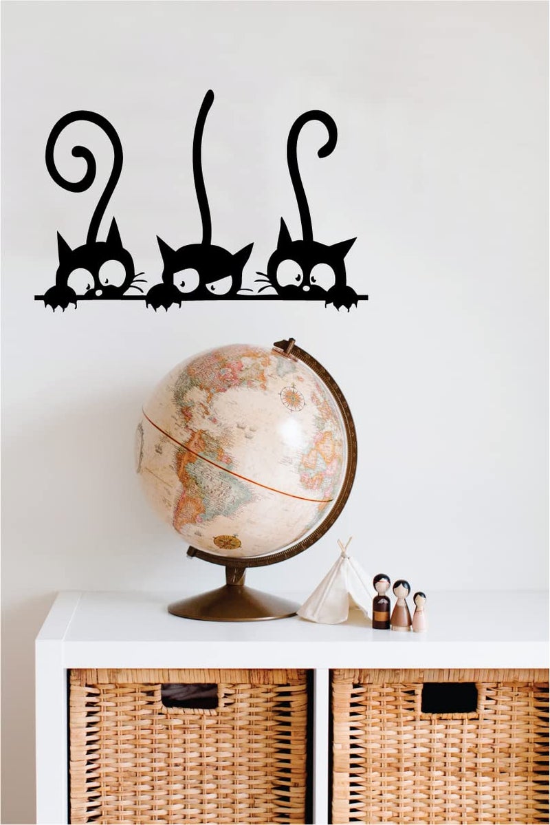Decaltor Wall PVC Wall Sticker Decal Quote Art Vinyl Cat Pattern 8''Ã—12' Black - Image 4